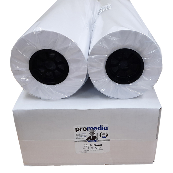 ProMedia 20lb Bond Paper 33" x 500' White (3" Core) (Box of 2)
