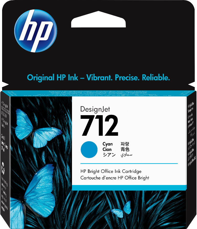 HP 712 29ML CYAN INK CARTRIDGE (3ED67A)
