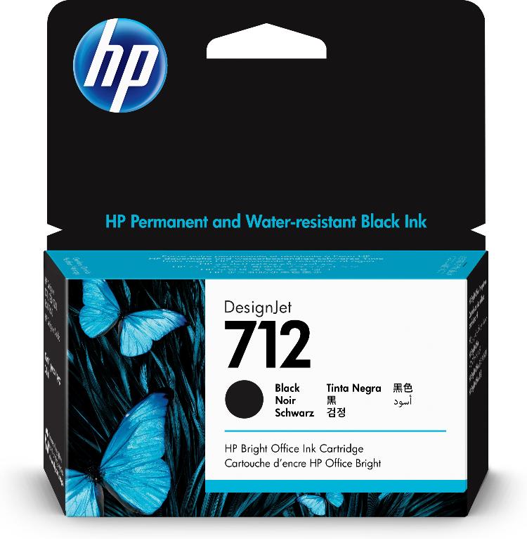 HP 712 38ML BLACK INK CARTRIDGE (3ED70A)